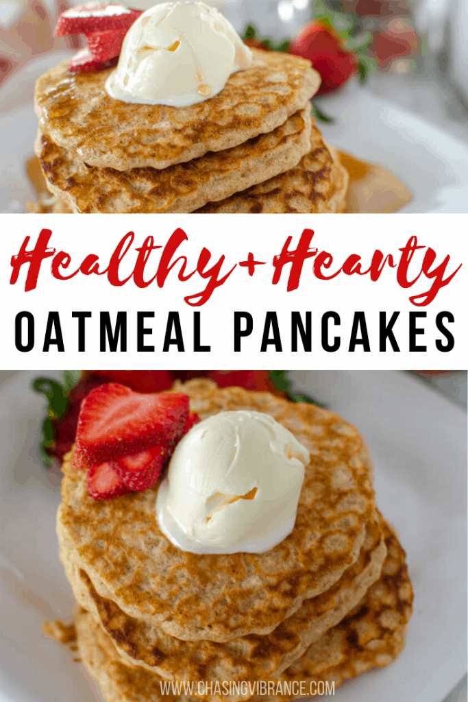 pinterest collage of oatmeal pancake images