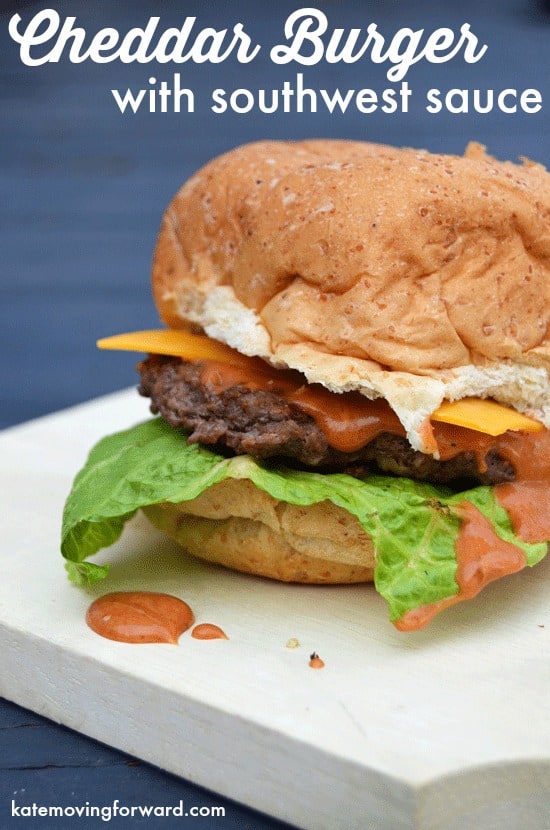 Cheddar Burger with southwest sauce