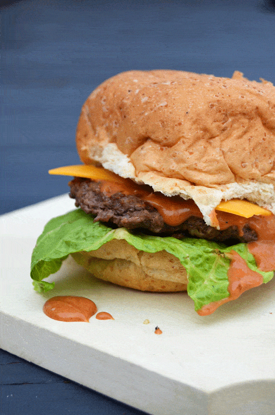Cheddar Burgers and Southwest Sauce