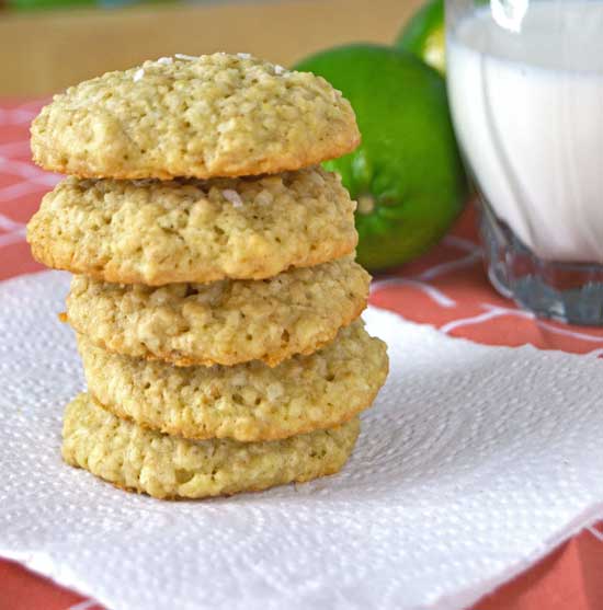 oatmeal cookies with lime and coconut
