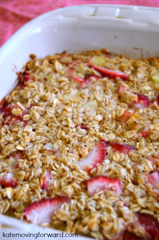 Strawberry Rhubarb baked oatmeal
