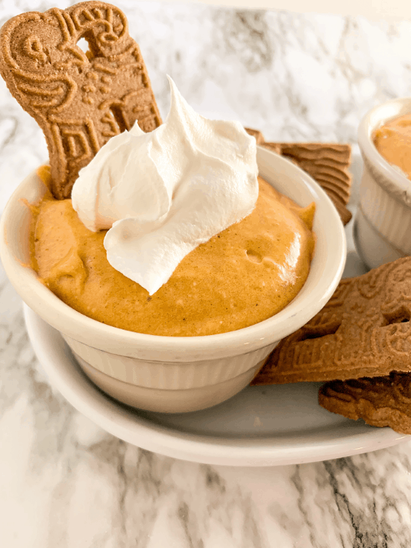 Creamy pumpkin dip recipe in small bowl