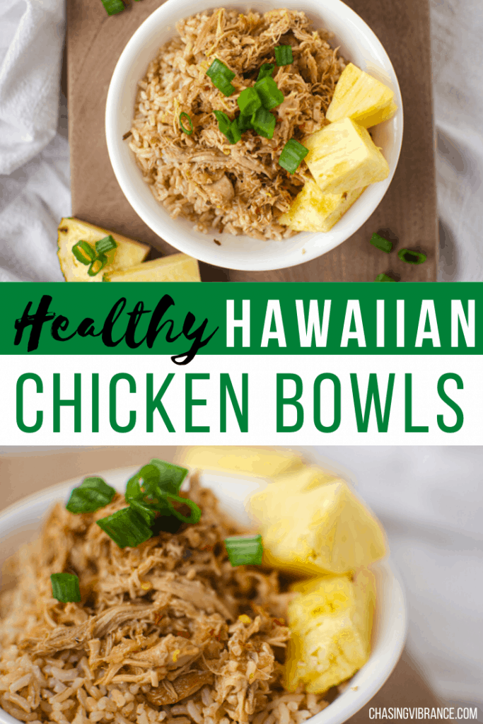 Pinterest collage of healthy Hawaiian chicken bowls