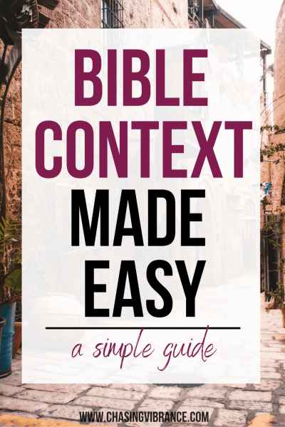 Bible context made easy in large text over photo of Israel