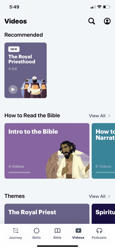 Bible project app screenshot