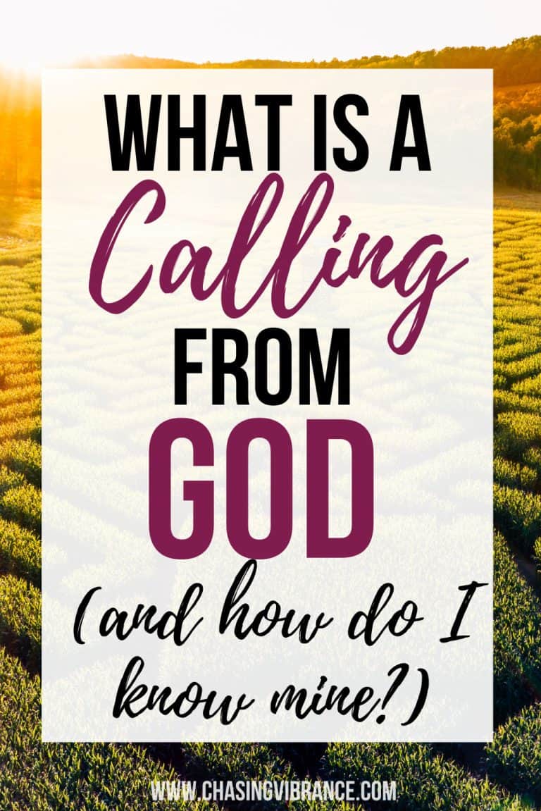 Illustration of calling from God via a maze at golden hour/sunset and large text overlay reading: What is a calling from God (and how do I know mine?)