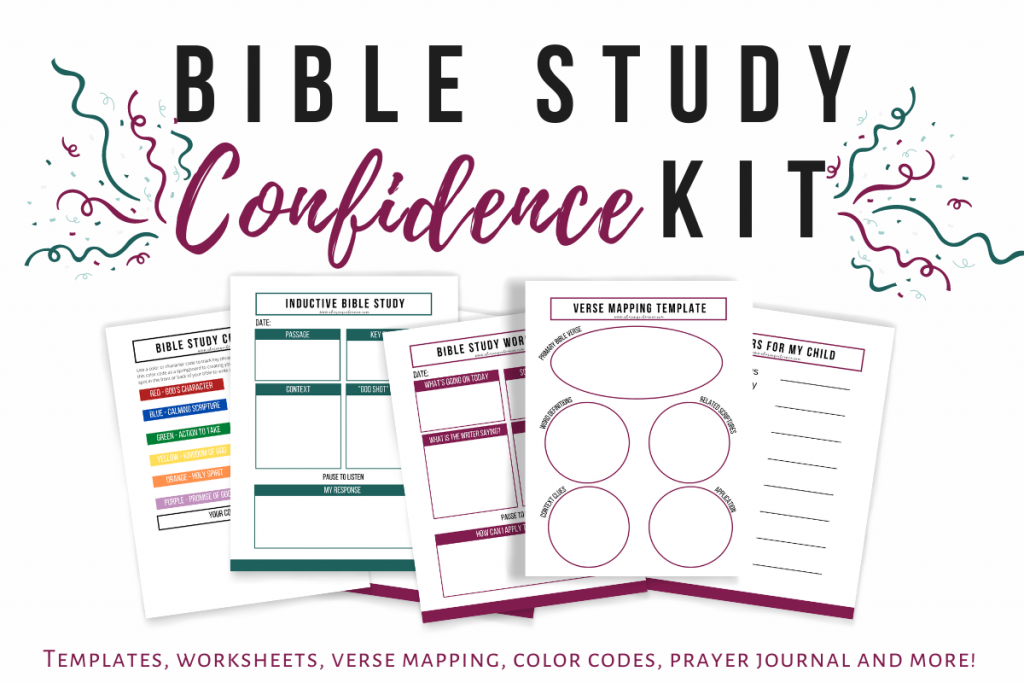 Bible study printables together with confetti and words Bible study confidence kit