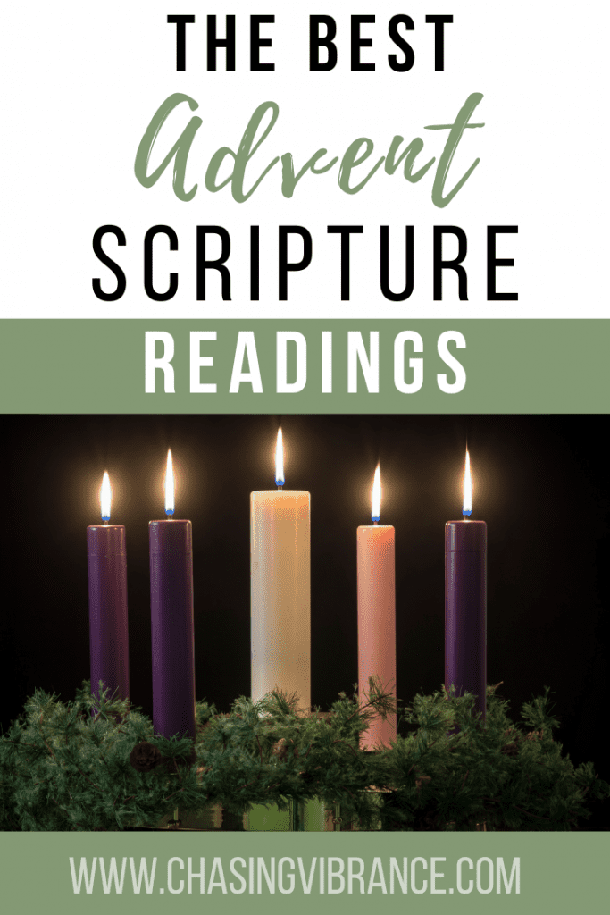 The best advent Scripture readings text with traditional advent wreath and candles