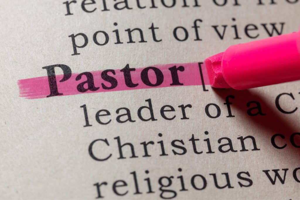 pastor highlighted in pink in dictionary