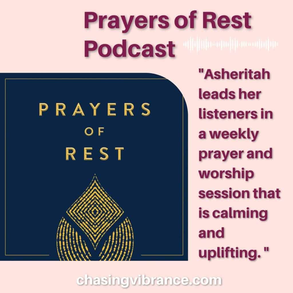 Prayers of rest podcast review | Podcast recommendations for Christian moms with cover image from Prayers of rest podcast (golden leaf) 