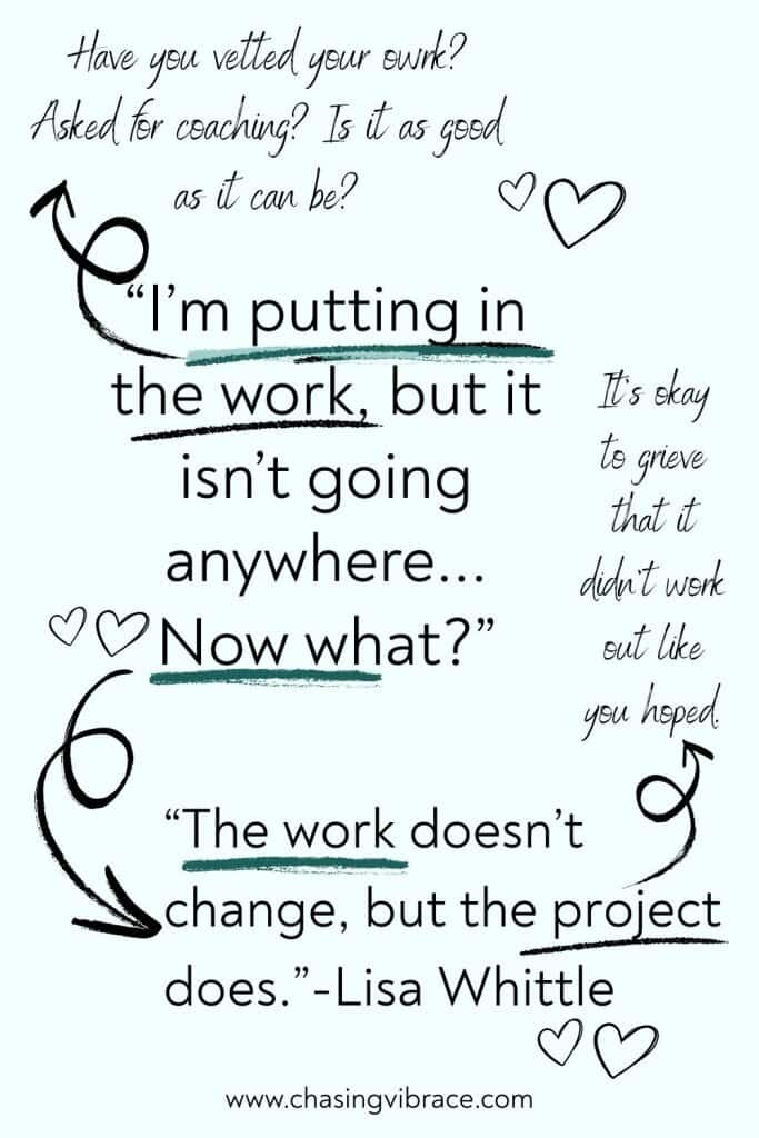 putting in the work even when the project changes graphic encouraging growth and humility in creatives